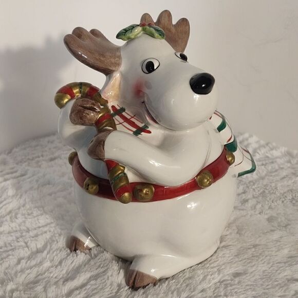 Fitz & Floyd Holiday Reindeer Candy Dish - Picture 1 of 6